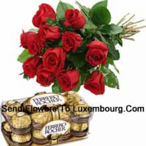 11 Rose Rosse con Deliziosi Cioccolatini