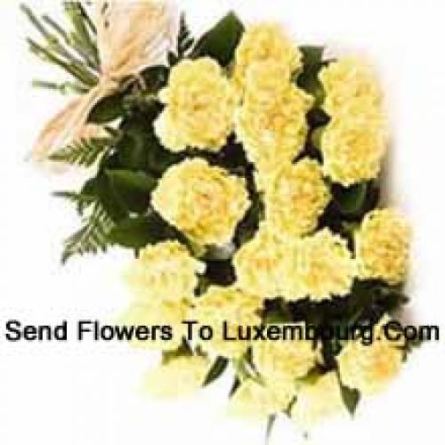 Cute 19 Yellow Carnations