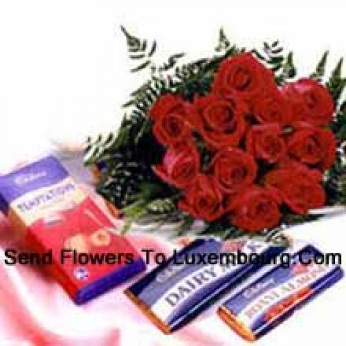 Red Roses with Yummy Chocolates