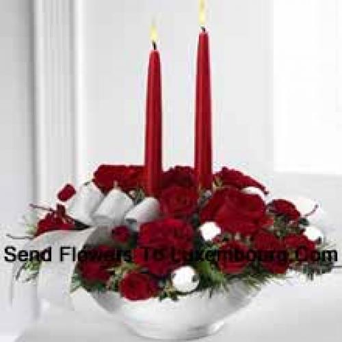 Elegant Festival Centerpiece with Candles